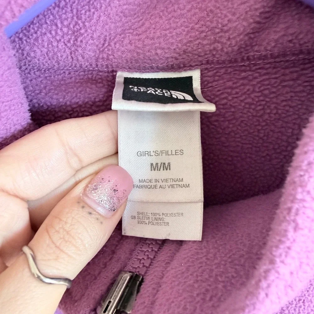 The North‎ Face Girls Fleece Jacket Purple Full Zip Kids Size Medium M